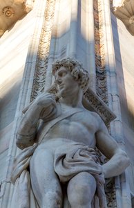 Telamon of Milan Cathedral Facade, Lombardy, Italy (detail)