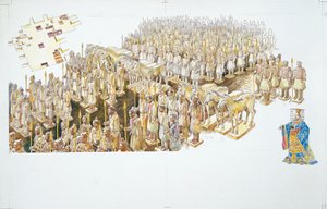 Terracotta Army in the tomb of Emperor Qin Shi Huang by School Italian
