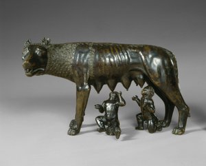 The Capitoline Wolf Suckling Romulus and Remus by School Italian