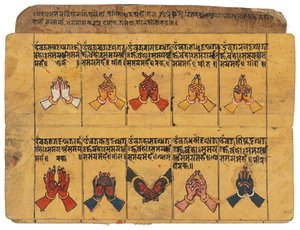 A Thyasapu Manuscript with Iconographic Illustrations of Mudras, Nepal