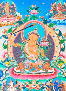 Image Depicting Manjushree, the Legendary Creator of the Kathmandu Valley by School Nepalese