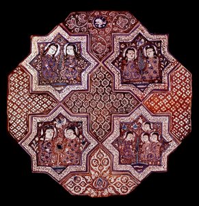Persian art: fragment of a wall faience panel, from Damghan
