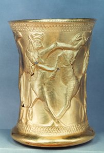 Vase decorated with mythological creatures, Persian by School Persian