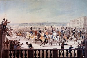 Alexandre I (1777-1825) at Paris Place de la Concorde by School Russian