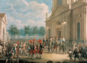 Catherine II on The Staircase of The Kazan Cathedral, Greeted by the Clergy on the Day of Her Accession to the Throne, June 28, 1762