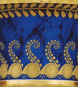 Detail from a two-handled porcelain and gold-leaf vase made by the Imperial Porcelain Factory in 1833 (detail) by School Russian