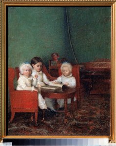 Children in an Interior by School Russian
