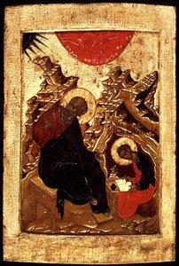 Icon of St. John the Evangelist and His Disciple Prokhor by School Russian