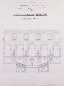 Interior frontage of the Parade Stairs at the Winter Palace by School Russian