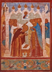 Monastic Consecration of Saint Abraham of Rostov by School Russian