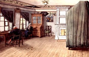 Neo-Classical Writing Room with an Elderly Couple