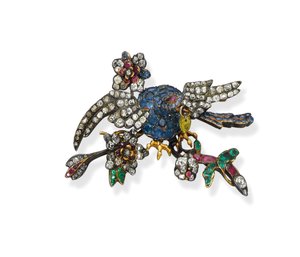 Rare multi-gem eagle brooch, c.1750