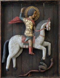 Russian Icon: Saint George and the Dragon