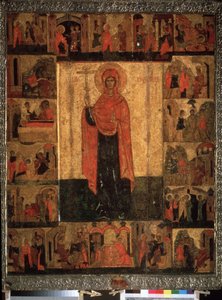 Life and episodes of Saint Paraskeva Pyatnitsa. Russian icon, painting on wood, 15th century. State History Museum, Moscow by School Russian