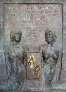 Memorial to Isabel of Castille in the Alcazar Gardens by School Spanish