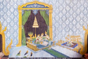 Fresco Depicting a Scene from the Life of Buddha, Wat Phra That Doi Suthep Temple by School Thai