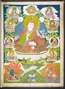 One of 12 drawings depicting Tibetan deities by a Tibetan artist, probably at Lhasa