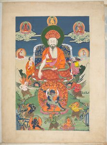 One of 12 Drawings Depicting Tibetan Deities by a Tibetan Artist, Probably at Lhasa, c.1800