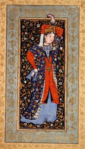 Female Dancer with handkerchiefs in each hand, c.1560 by School Uzbek