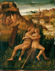 Venus and Mars in a River Landscape with Vulcan Labouring in His Forge
