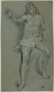 Seated Male Nude (front); Sketches of Hand and Boy
