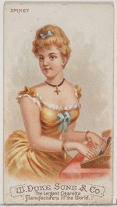 Spinet, from the Musical Instruments series N82 for Duke brand cigarettes, 1888
