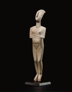 Cycladic reclining female figure, name-piece of the Schuster Master, Early Cycladic II