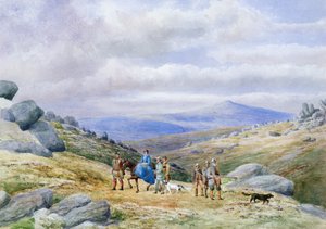 A Shooting Party in the Highlands, 1868 by Scottish School