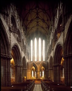 Gothic Art: view of the interior of Glasgow Cathedral. 12th century. Scotland