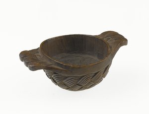 Quaich, two-lugged, wooden highland bowl or drinking vessel, c.1700 by Scottish School