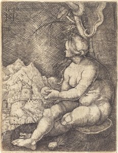 Eve Seated by Sebald Beham