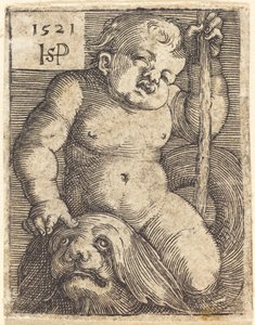 Genius on a Dolphin by Sebald Beham