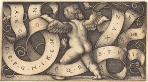 Genius with Alphabet by Sebald Beham