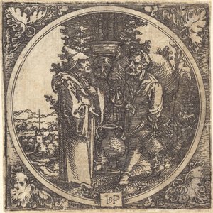 Gentleman and Two Servants, or Solon and Two Peasants by Sebald Beham