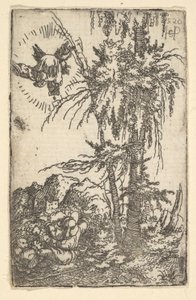 Joachim Receiving the Promise of the Birth of the Virgin by Sebald Beham