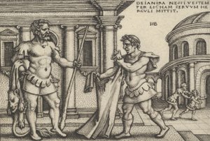 Lichas Bringing the Garment of Nessus to Hercules, from The Labors of Hercules by Sebald Beham