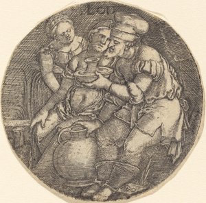 Lot and His Daughters by Sebald Beham