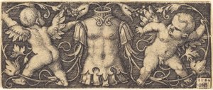 Ornament with Armour and Two Genii by Sebald Beham