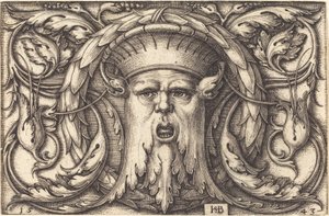 Ornament with a Mask by Sebald Beham