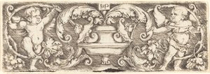 Ornament with a Vase between Two Genii by Sebald Beham