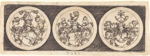 Three Medals with Coats of Arms by Sebald Beham