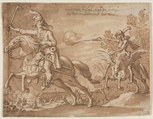 Death on Horseback Chasing a Flying Knight, 1631 by Sebastian Vrancx