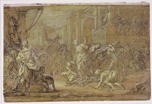 Clorinda Rescues Sofronia and Olindo from the Stake in Jerusalem by Sebastiano Conca