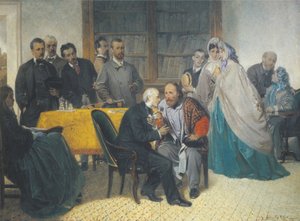 Giuseppe Garibaldi visiting Alessandro Manzoni on 15 March 1862