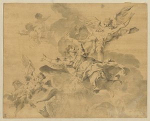 A Queen Consigned to Hell by Avenging Angels (c.1676-1746) by Sebastiano Galeotti