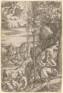 Landscape with the Rest on the Flight into Egypt by Sebastiano de Valentinis