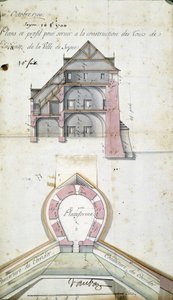 Plan and cut of the towers of the city of Seyne, by Vauban, October 10 by Sebastien Le Prestre de Vauban