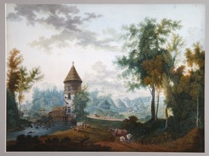 Mill and Pil Tower in Pavlovsk Park by Semyon Fyodorovich Shchedrin