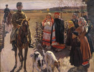 Huntsmen with Borzois, 1913 by Sergei Arsenevich Vinogradov