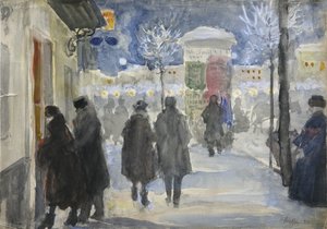 Moscow Street by Sergei Arsenevich Vinogradov